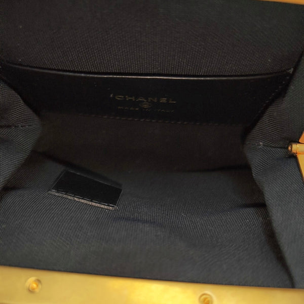 Quilted Patent Leather Shoulder Bag Black