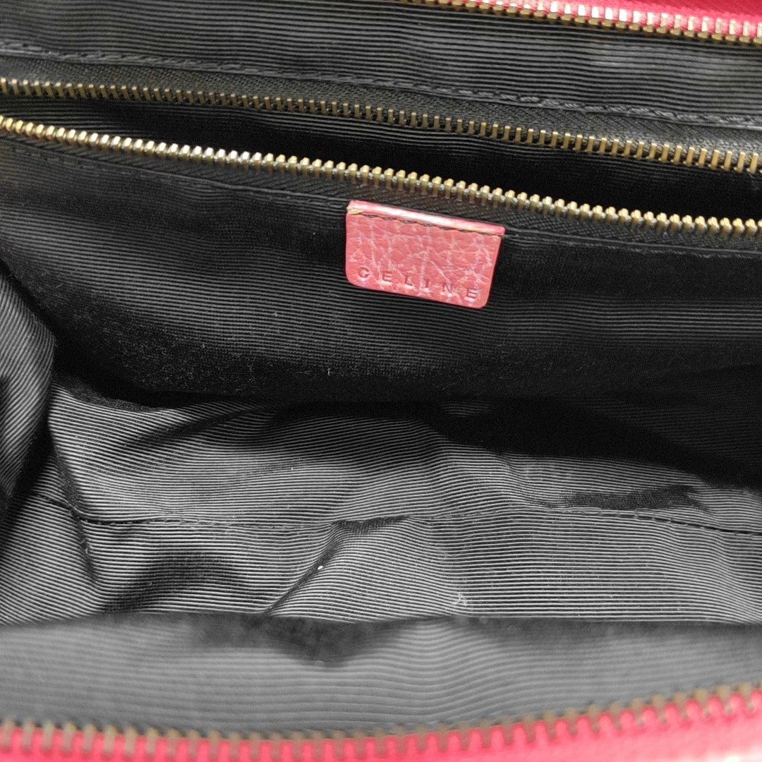 Leather Top Handle Bag Pink