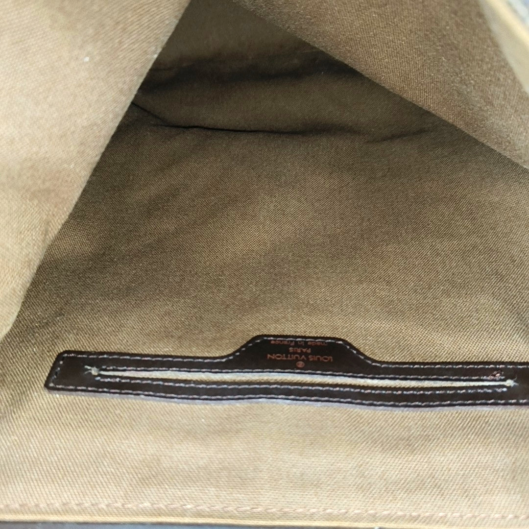SOHO Damier Ebene Coated Canvas Brown