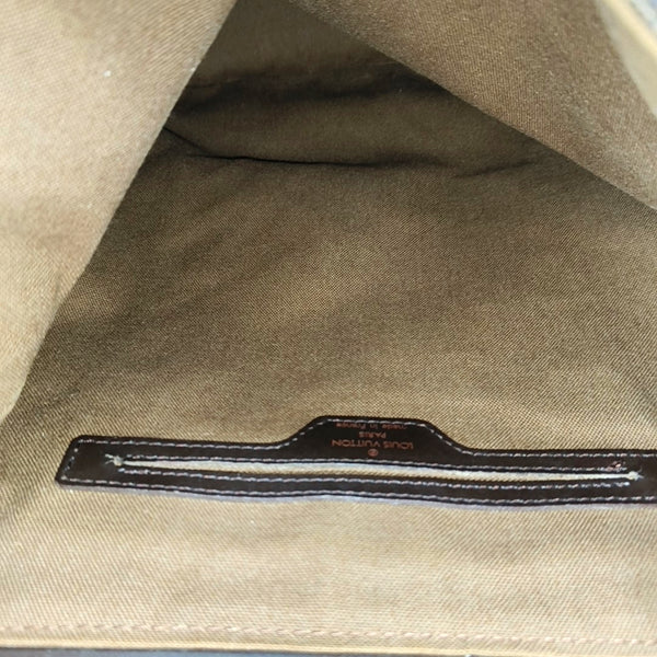 SOHO Damier Ebene Coated Canvas Brown