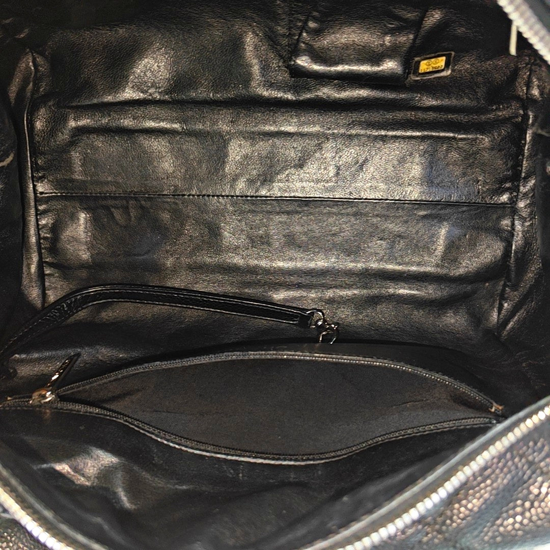 Quilted Grained Calfskin Black