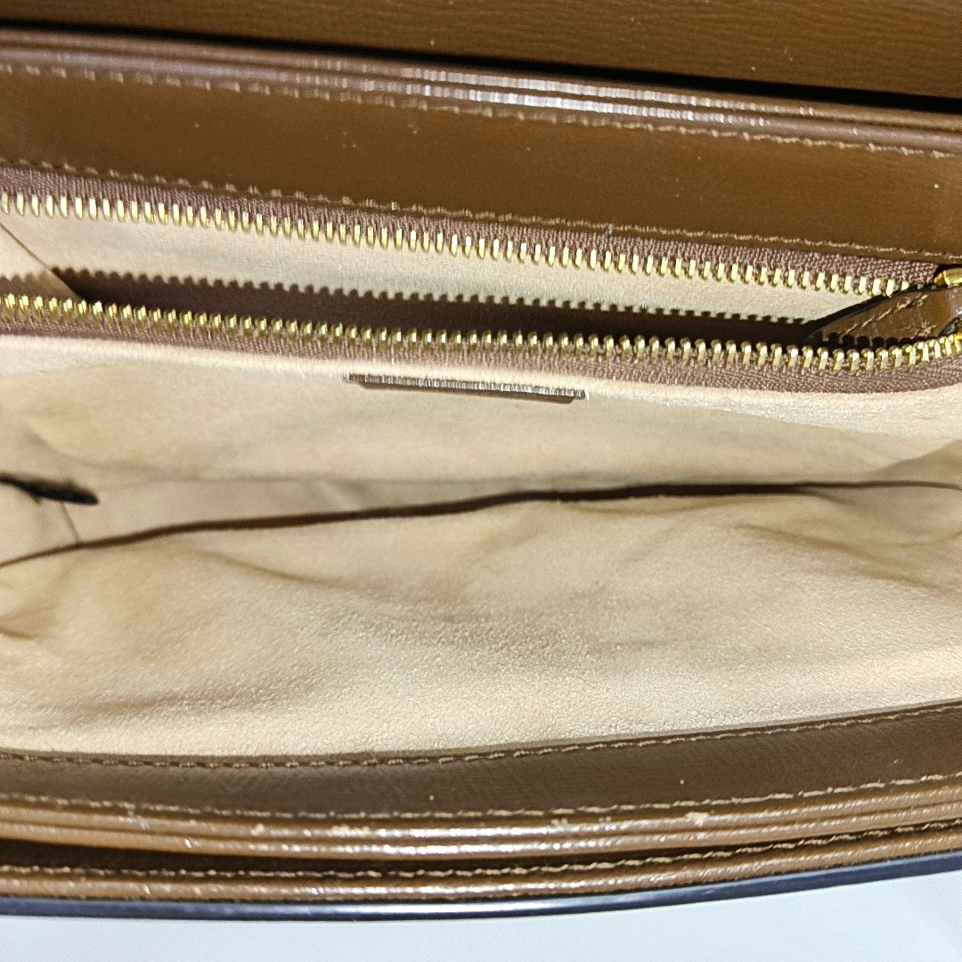 Horsebit 1955 Medium Monogram Coated Canvas Beige