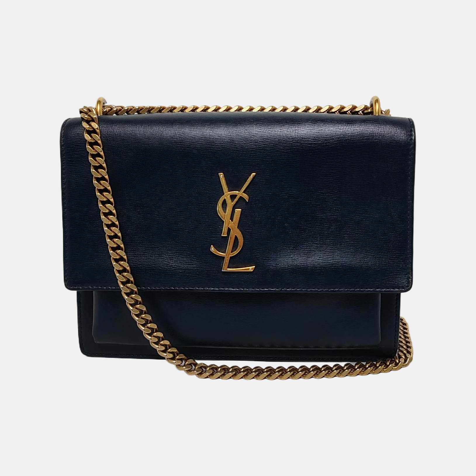 Authenticated pre-owned  SUNSET Medium Calfskin Blue - Crossbody Bag at Looply