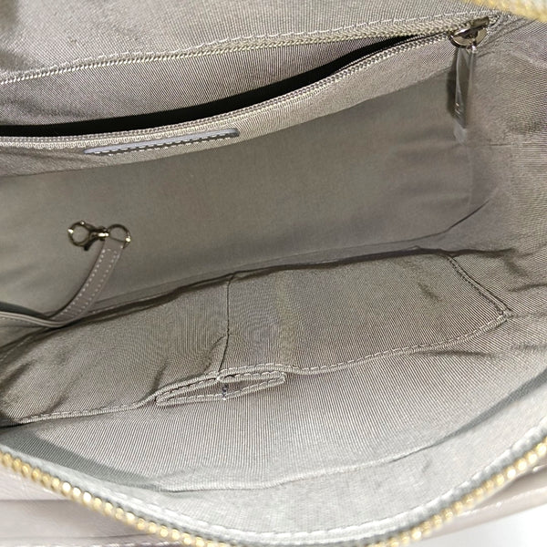 GABRIELLE Medium Chevron Calfskin Gray