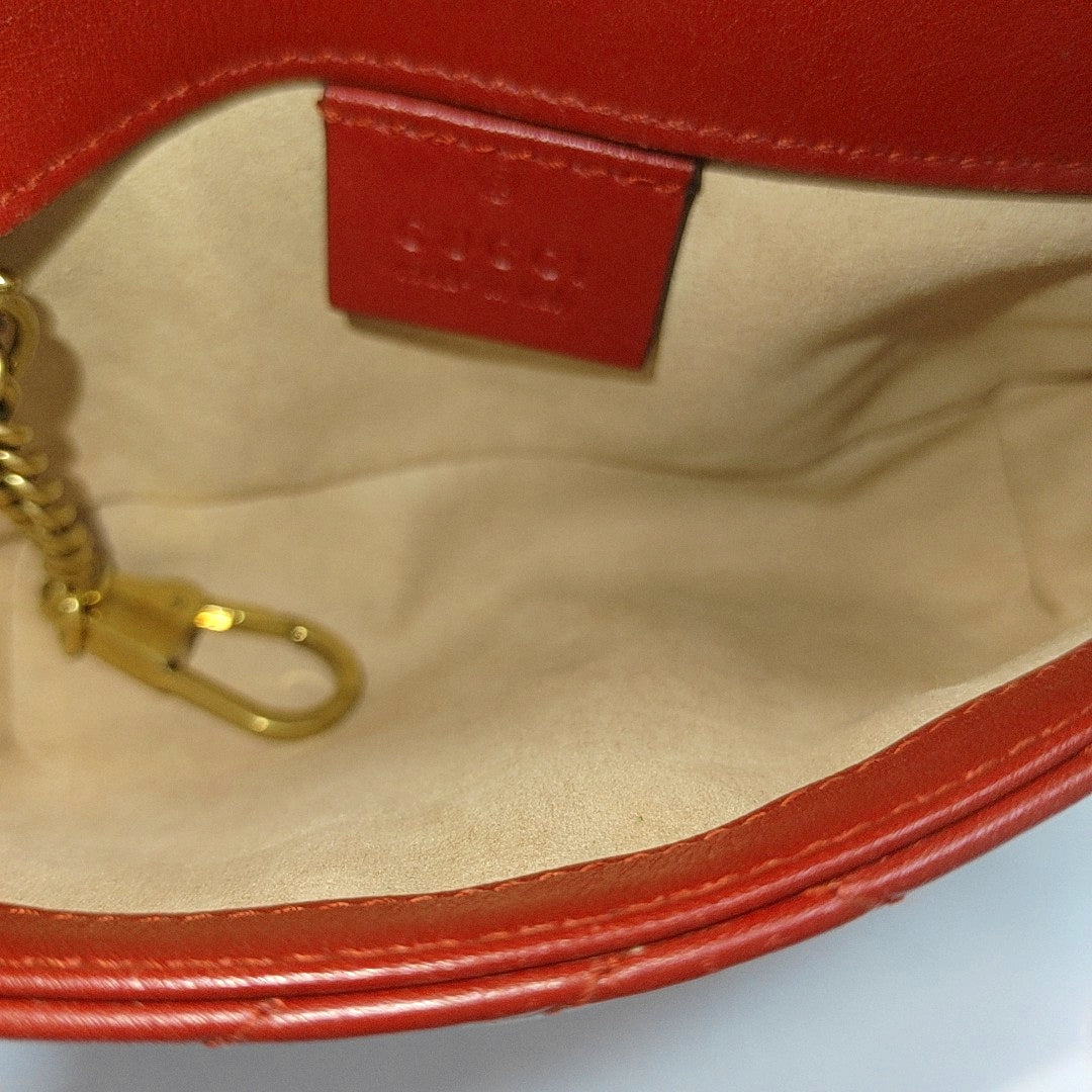 GG Marmont Mini Quilted Calfskin Red
