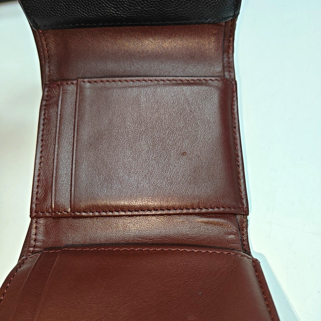 Quilted Grained Calfskin Wallet Black