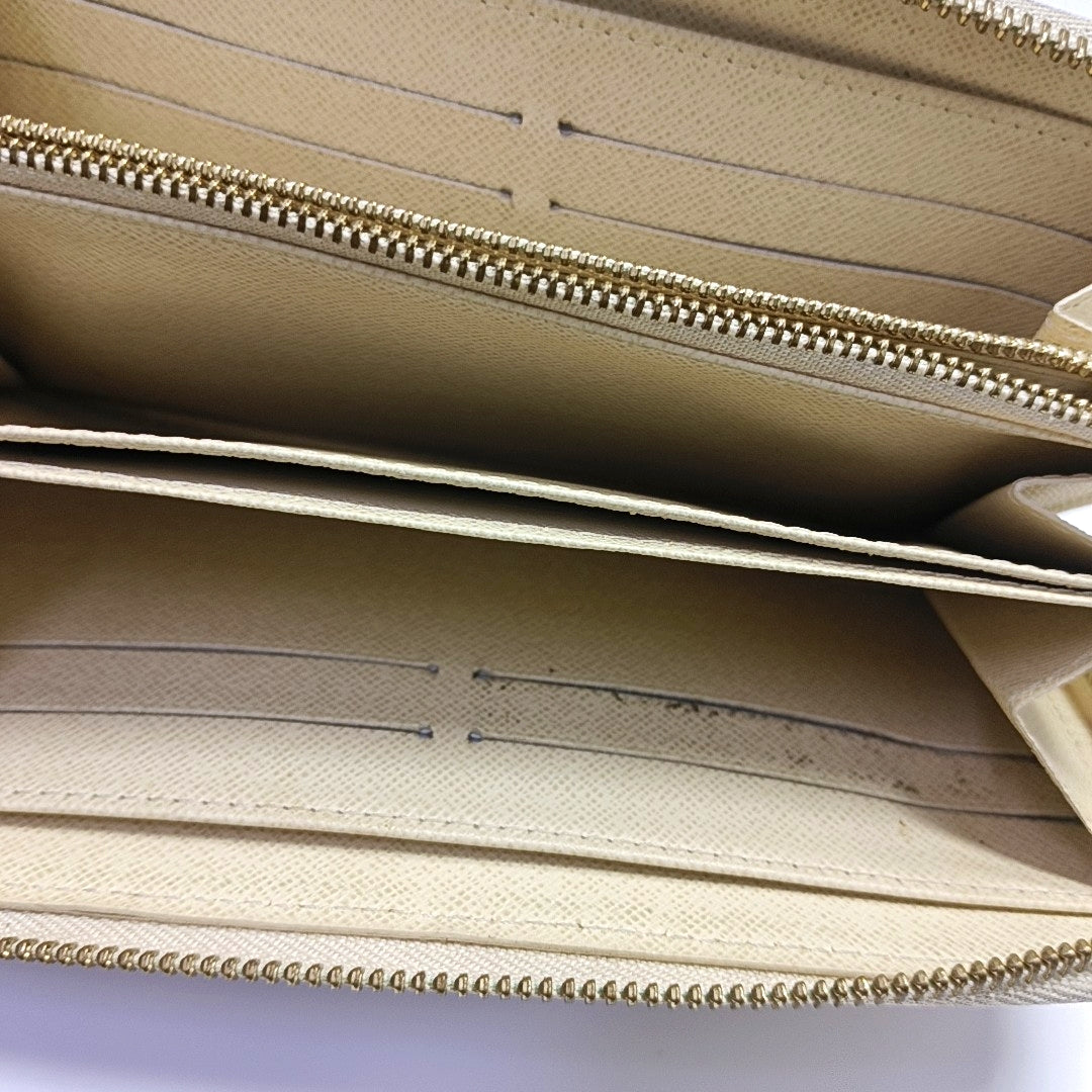 ZIPPY Damier Azur Coated Canvas White Wallet
