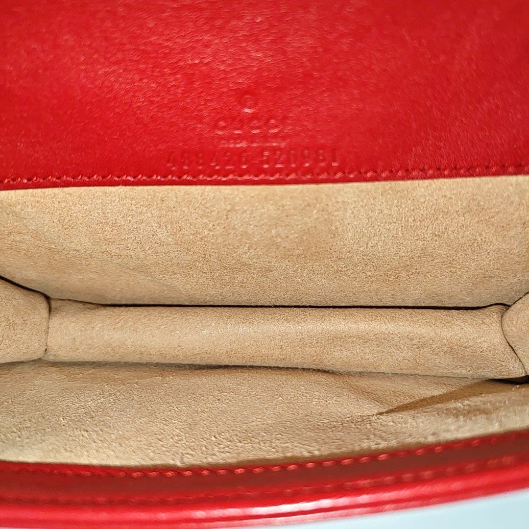 GG Marmont Super Mini Quilted Calfskin Red