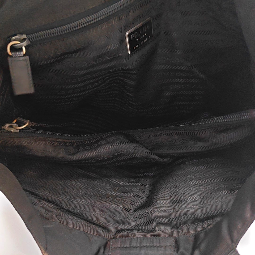 Nylon Top Handle Bag Black