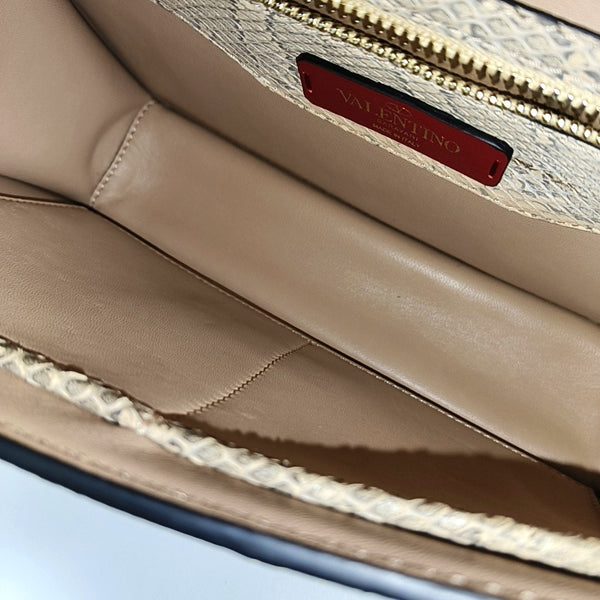 Python Crossbody Bag Beige