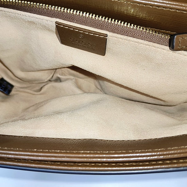 Horsebit 1955 Medium Monogram Coated Canvas Beige