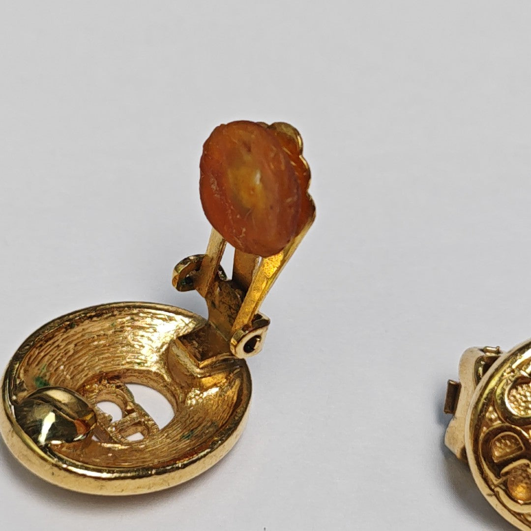 Metal Gold Clip On Earrings