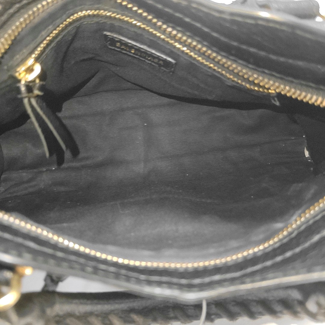Classic Metallic Edge City Mini Lambskin Black