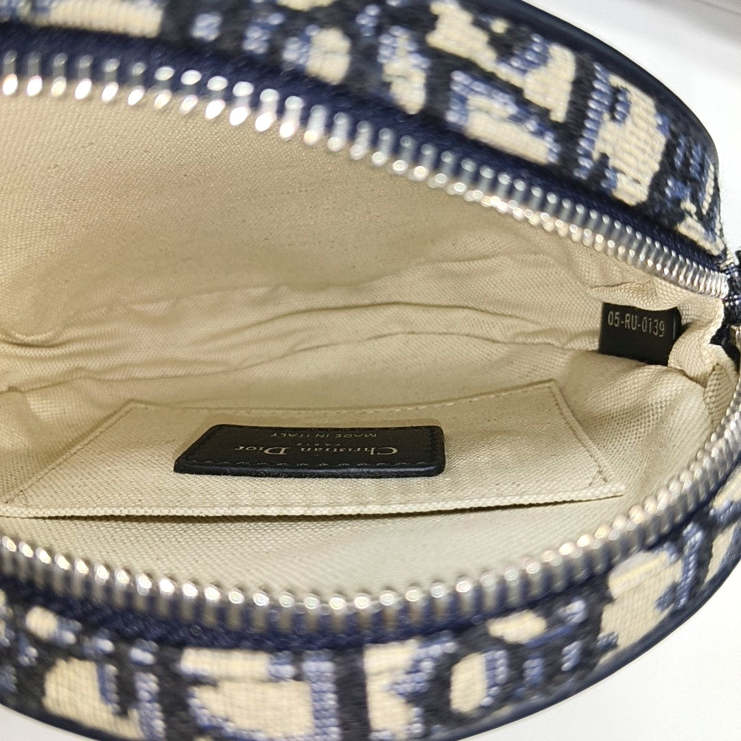 Oblique Canvas Shoulder Bag Small Blue