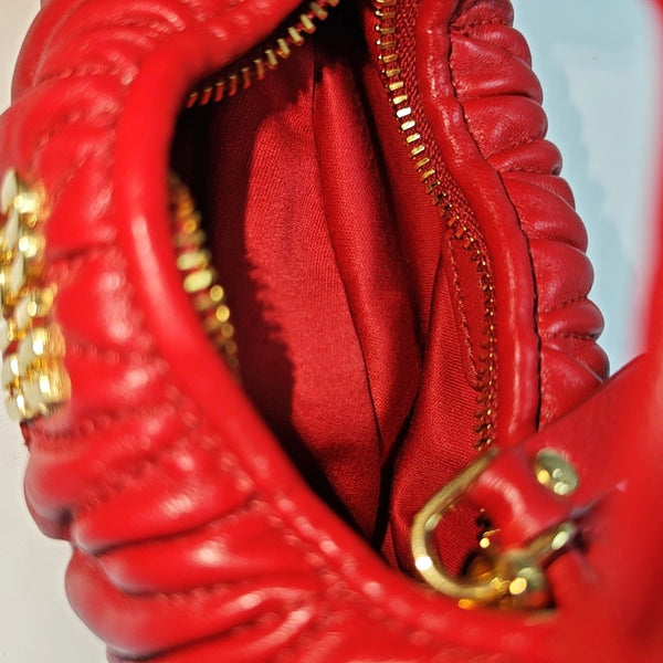 Wander Matelassé Super Mini Quilted Lambskin Red