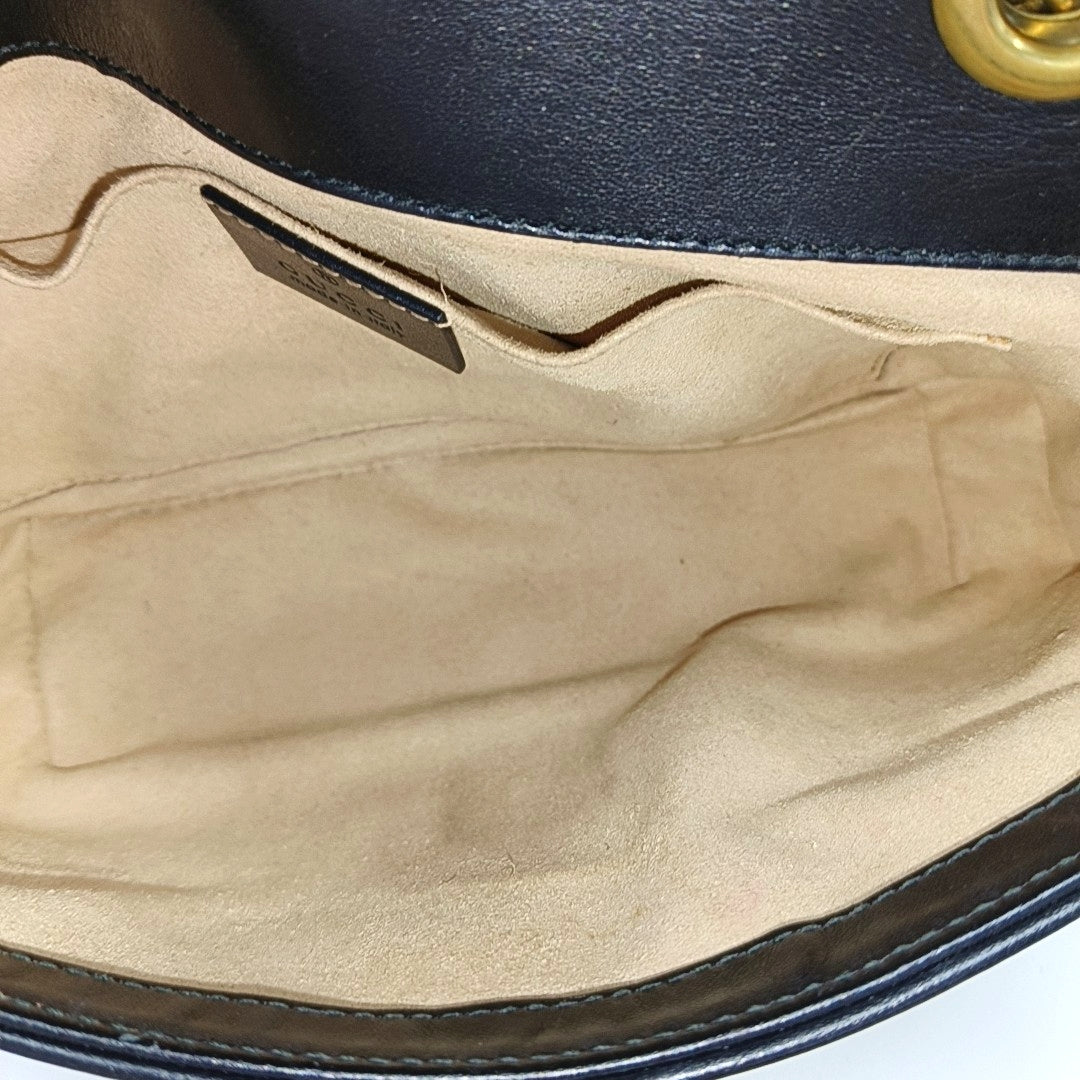 GG Marmont Small Quilted Calfskin Black