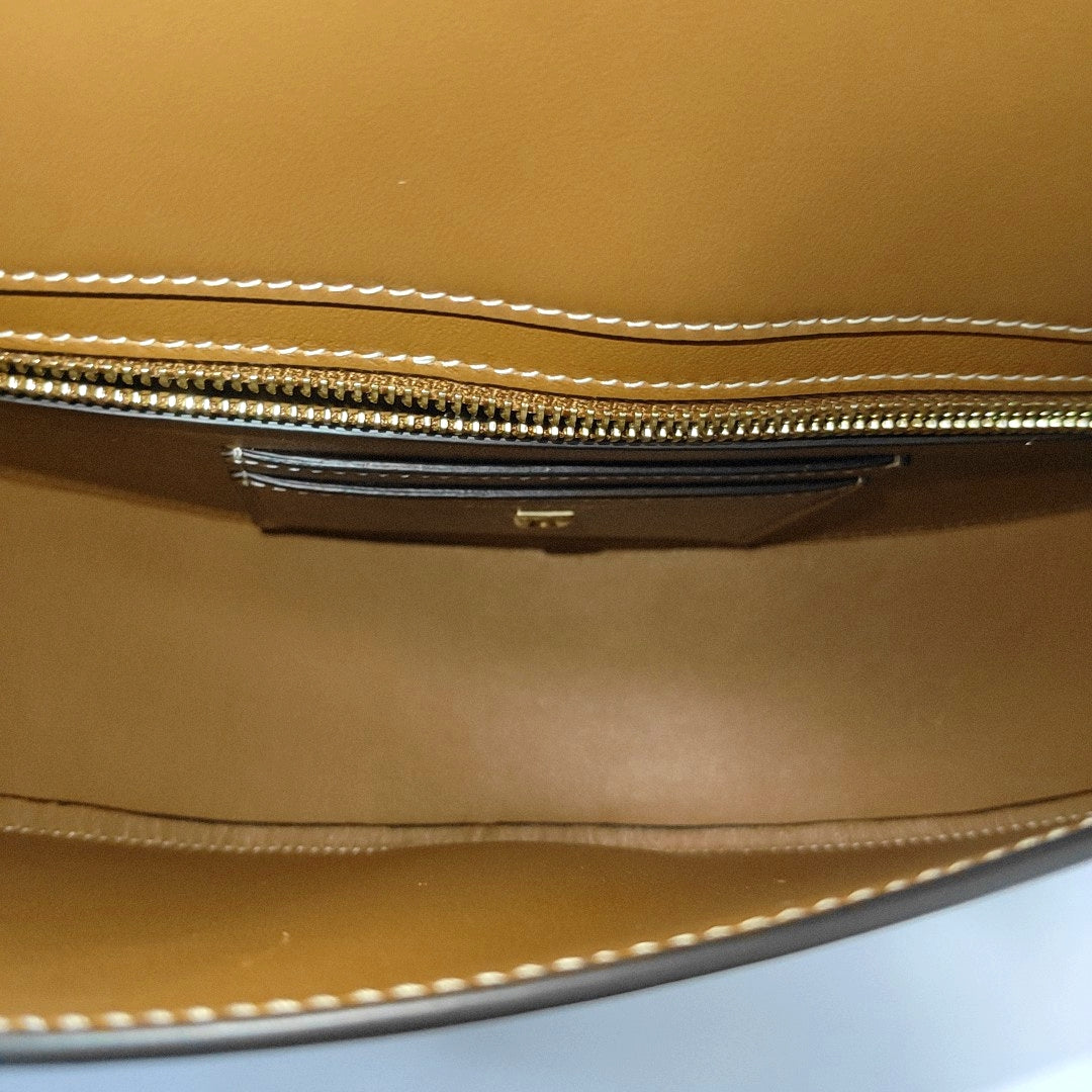 Calfskin Shoulder Bag Brown