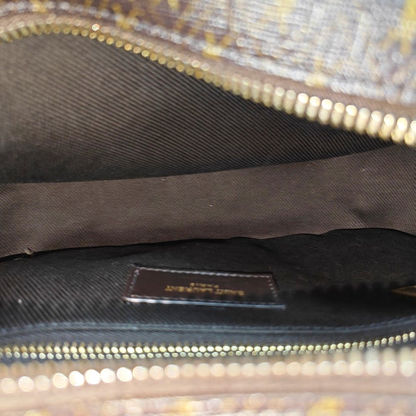 Coated Canvas Shoulder Bag Brown