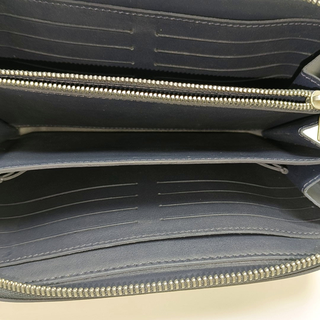 ZIPPY Damier Calfskin Blue