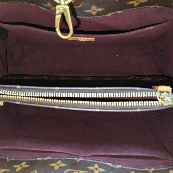 MONTAIGNE MM Monogram Coated Canvas Brown