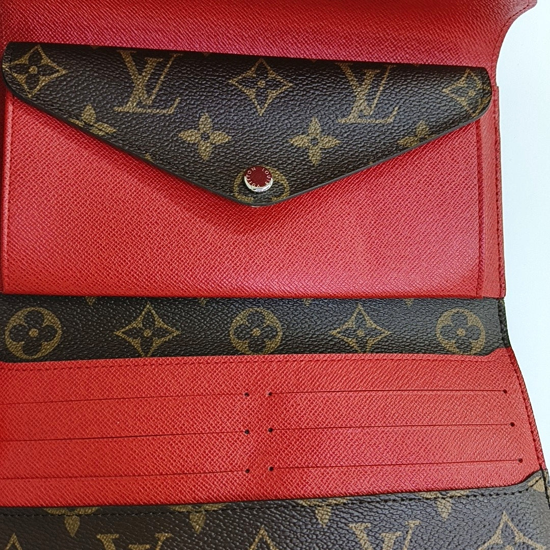 MARIE LOU Monogram Coated Canvas Brown Wallet