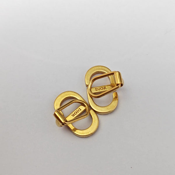 Petit CD Metal Gold Clip On Earrings