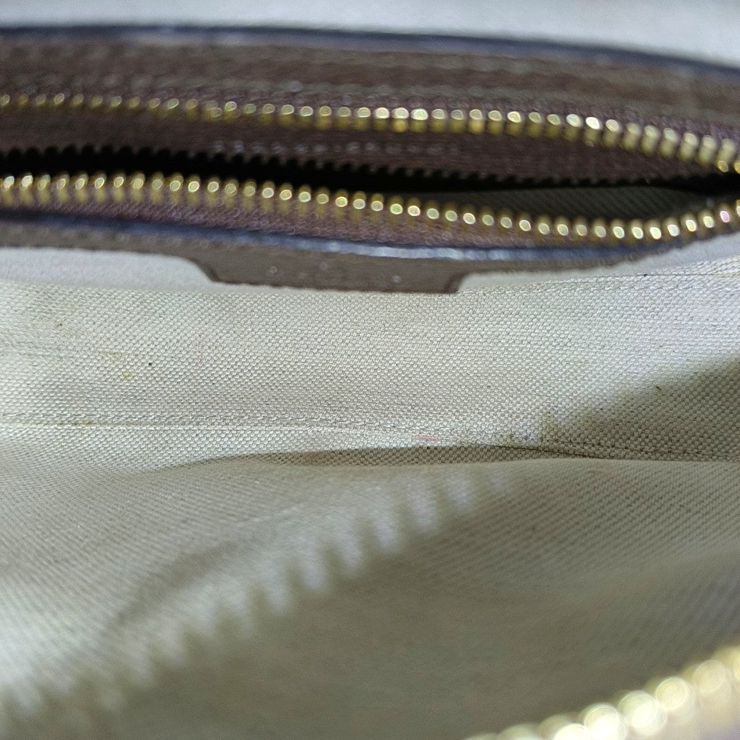 Monogram Coated Canvas Shoulder Bag Mini Beige