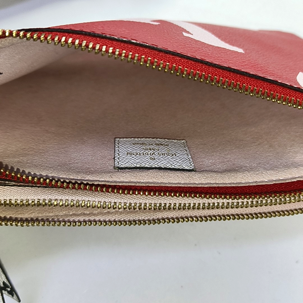 DOUBLE ZIP Monogram Coated Canvas Red
