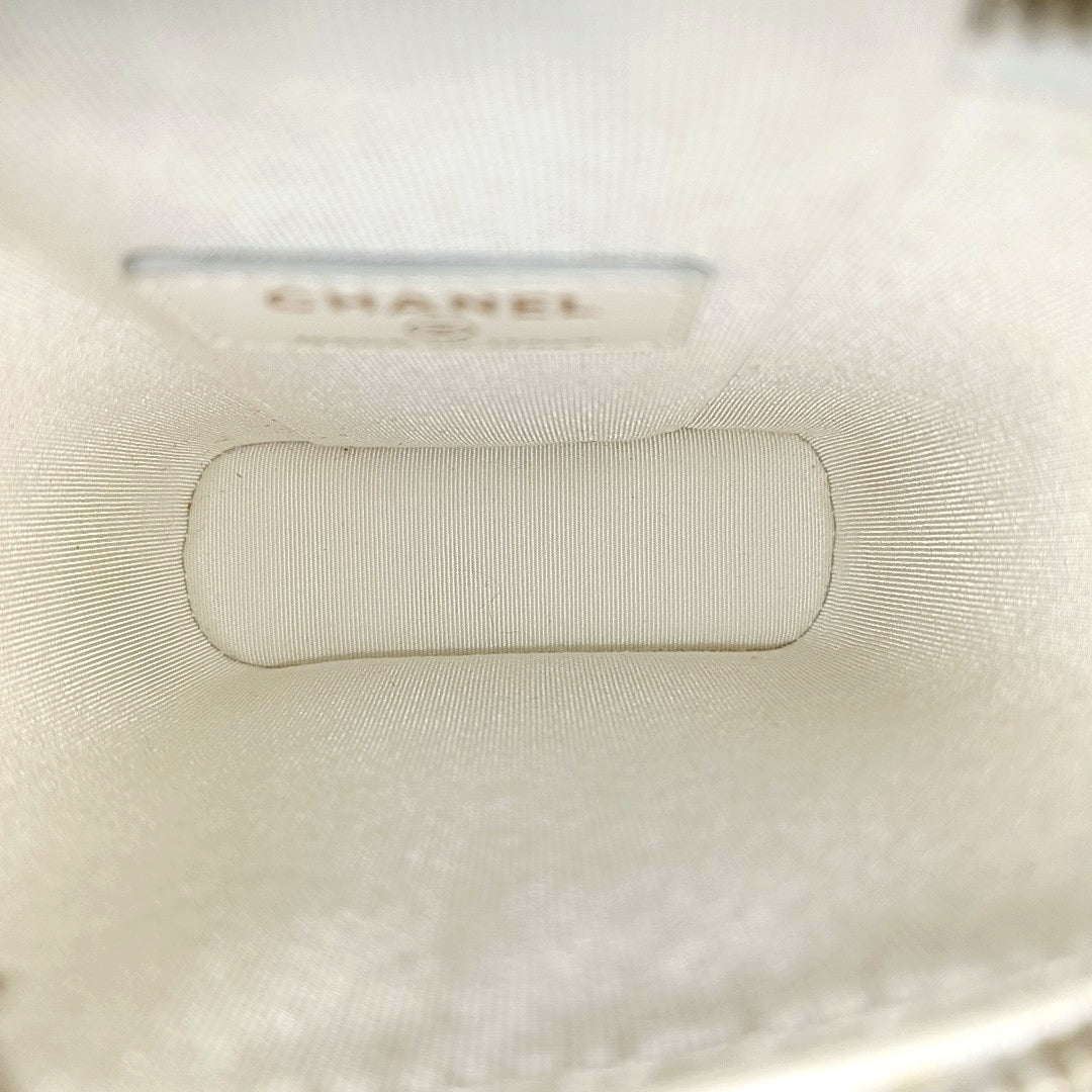 Quilted Calfskin Shoulder Bag White