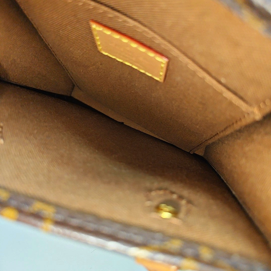 SAC PLAT Mini Monogram Coated Canvas Brown