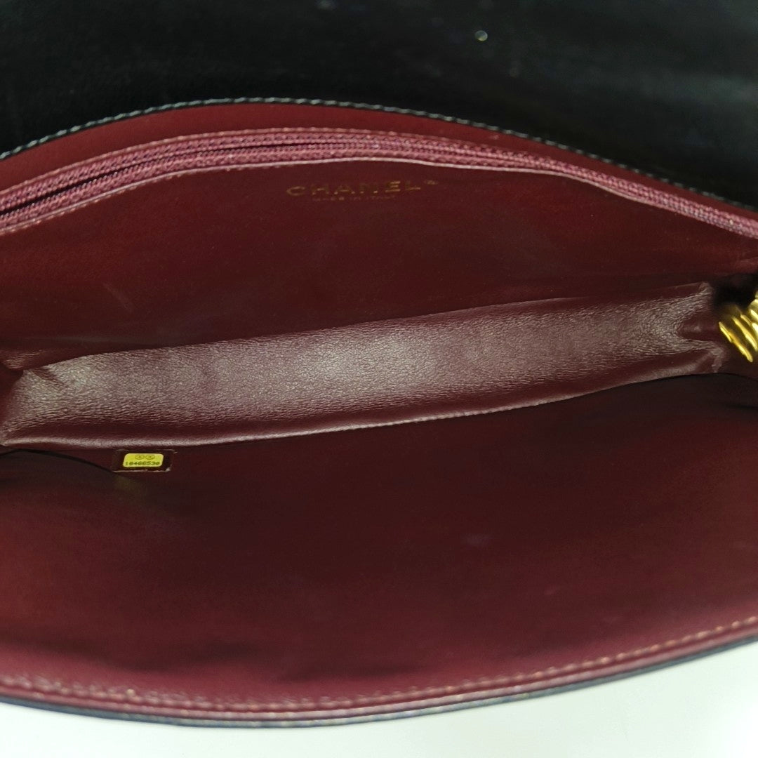 Quilted Lambskin Shoulder Bag Black