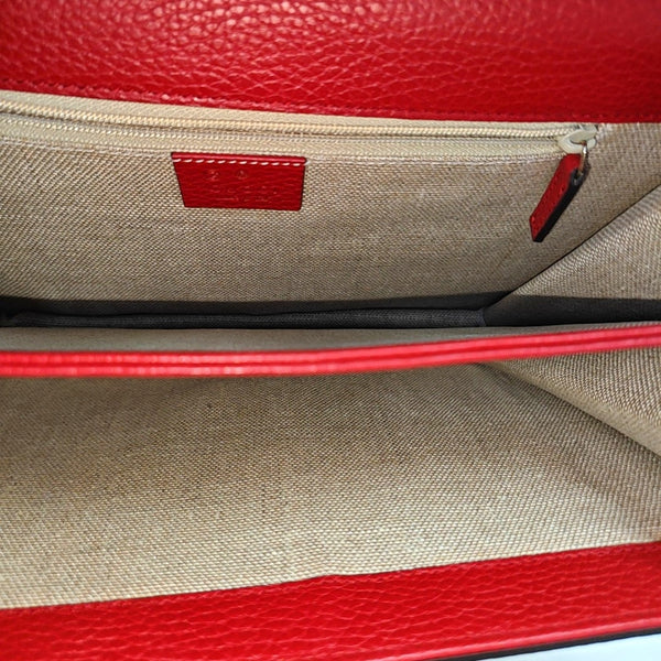 Interlocking G Large Calfskin Red
