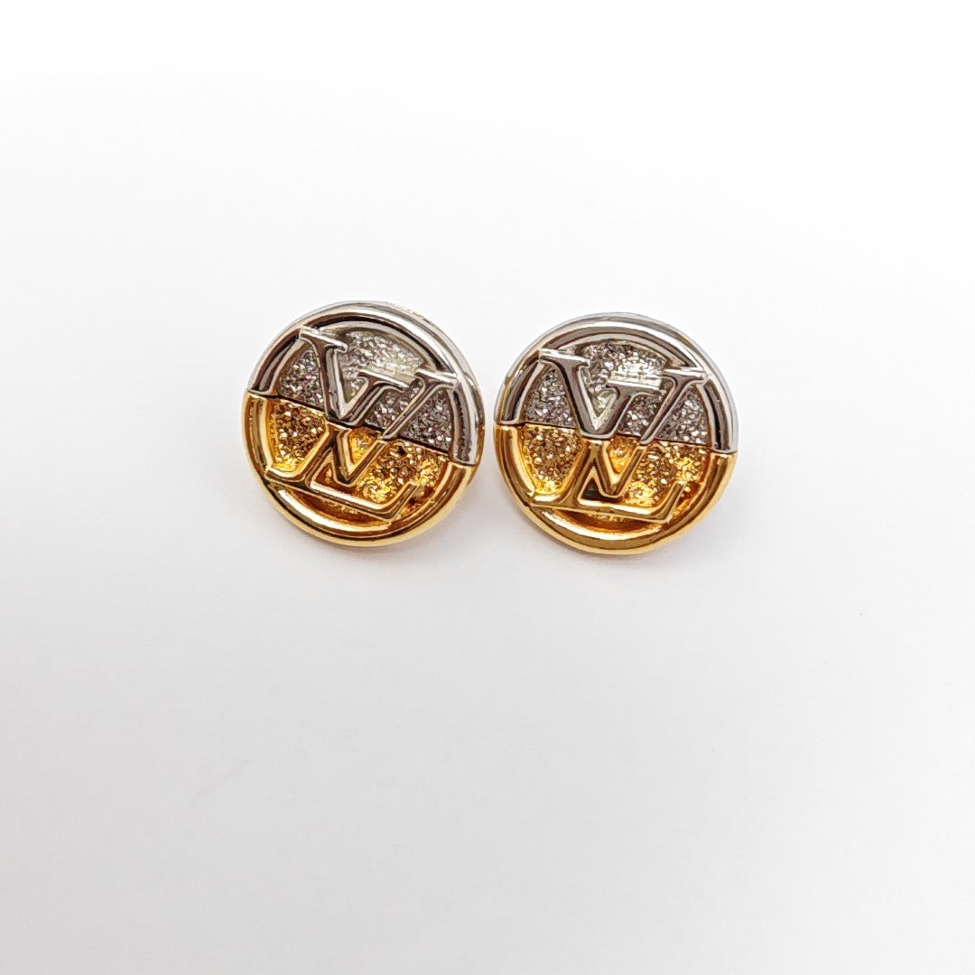 L TO V Metal Gold Stud Earrings
