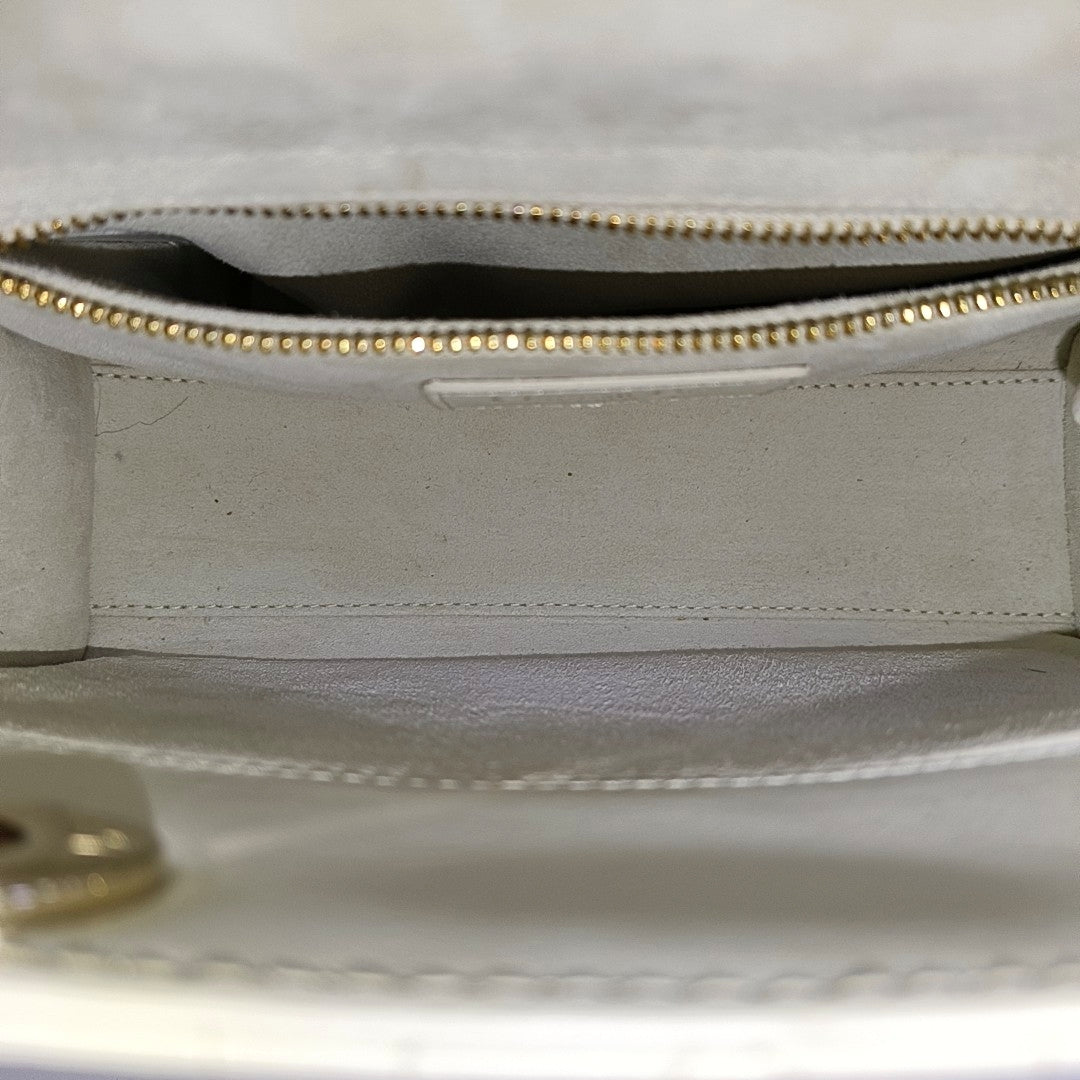 Lady Dior Small Cannage Lambskin White