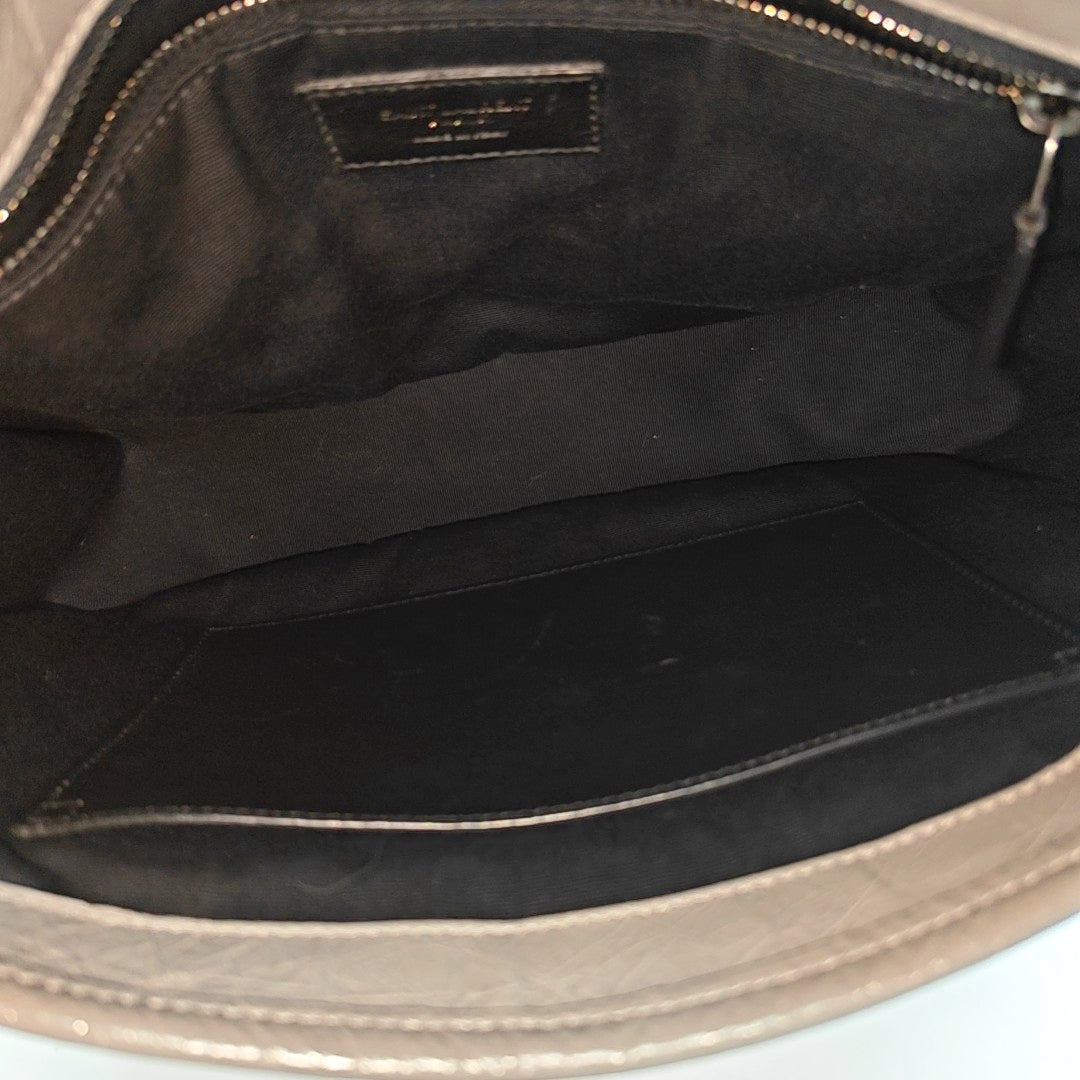 NIKI Medium Chevron Calfskin Gray