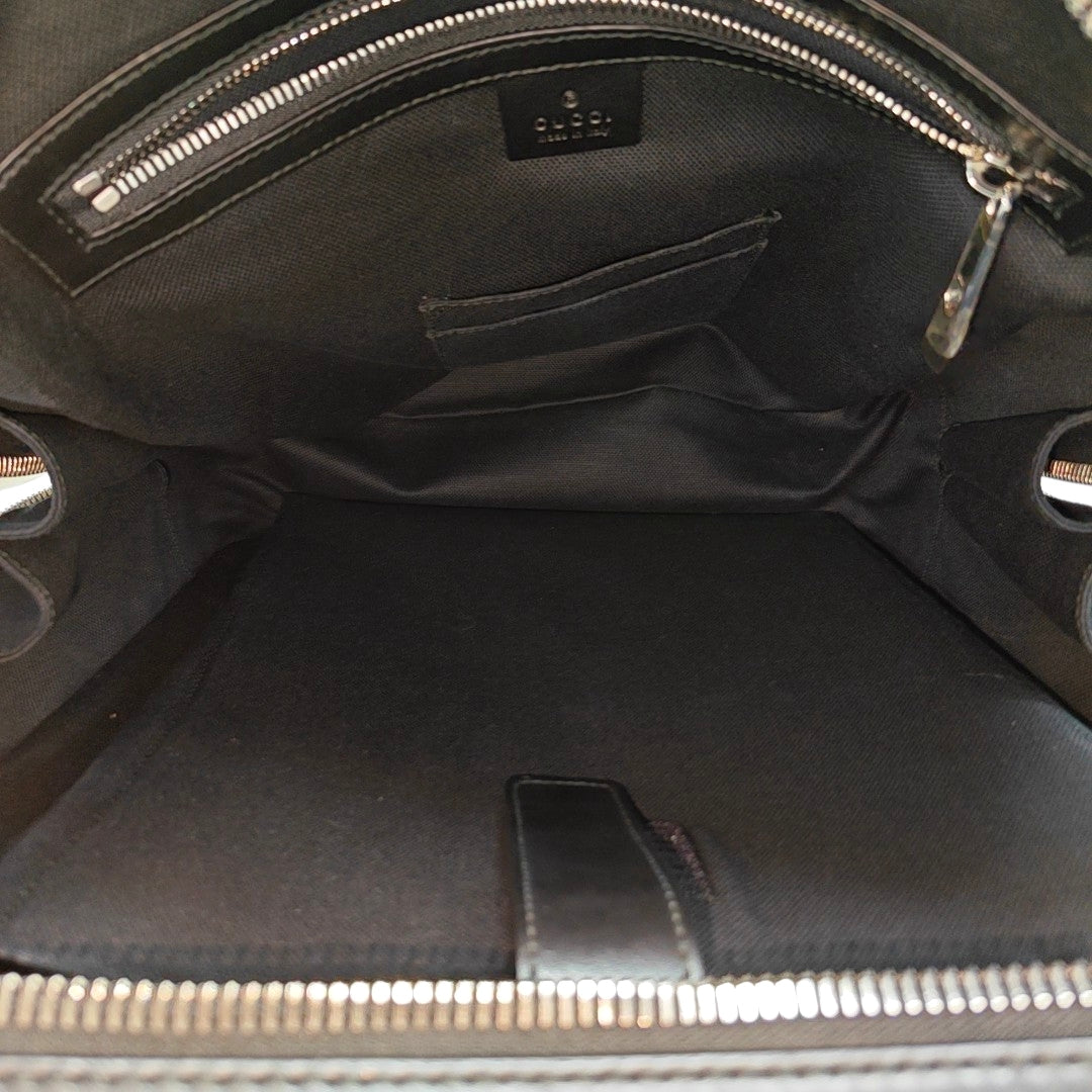 Monogram Coated Canvas Backpack Black