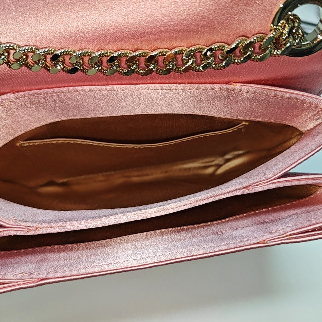 Silk Satin Shoulder Bag Pink