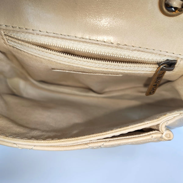 Quilted Calfskin Shoulder Bag Beige
