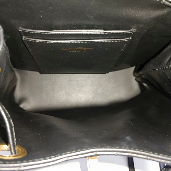 Gancini Quilted Calfskin Black