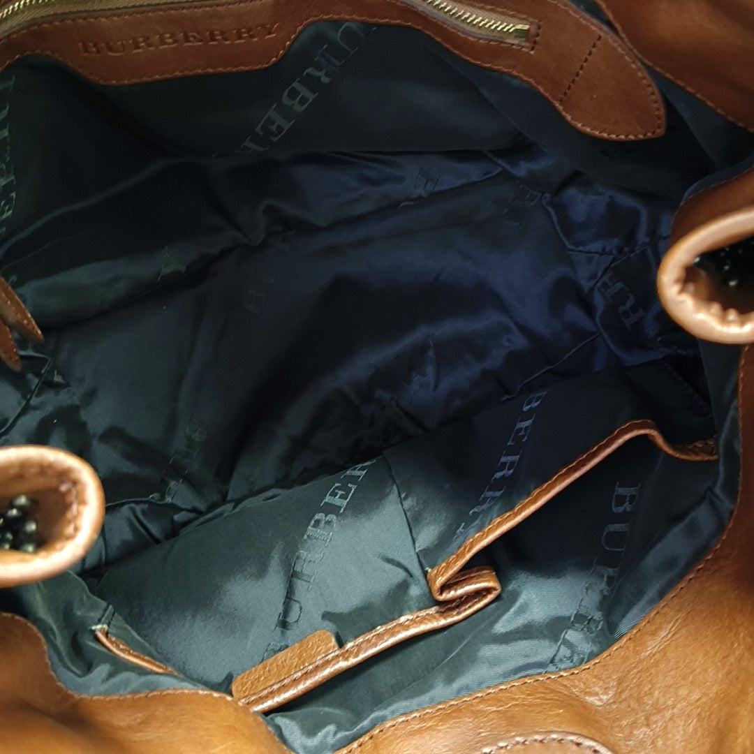 Calfskin Top Handle Bag Brown