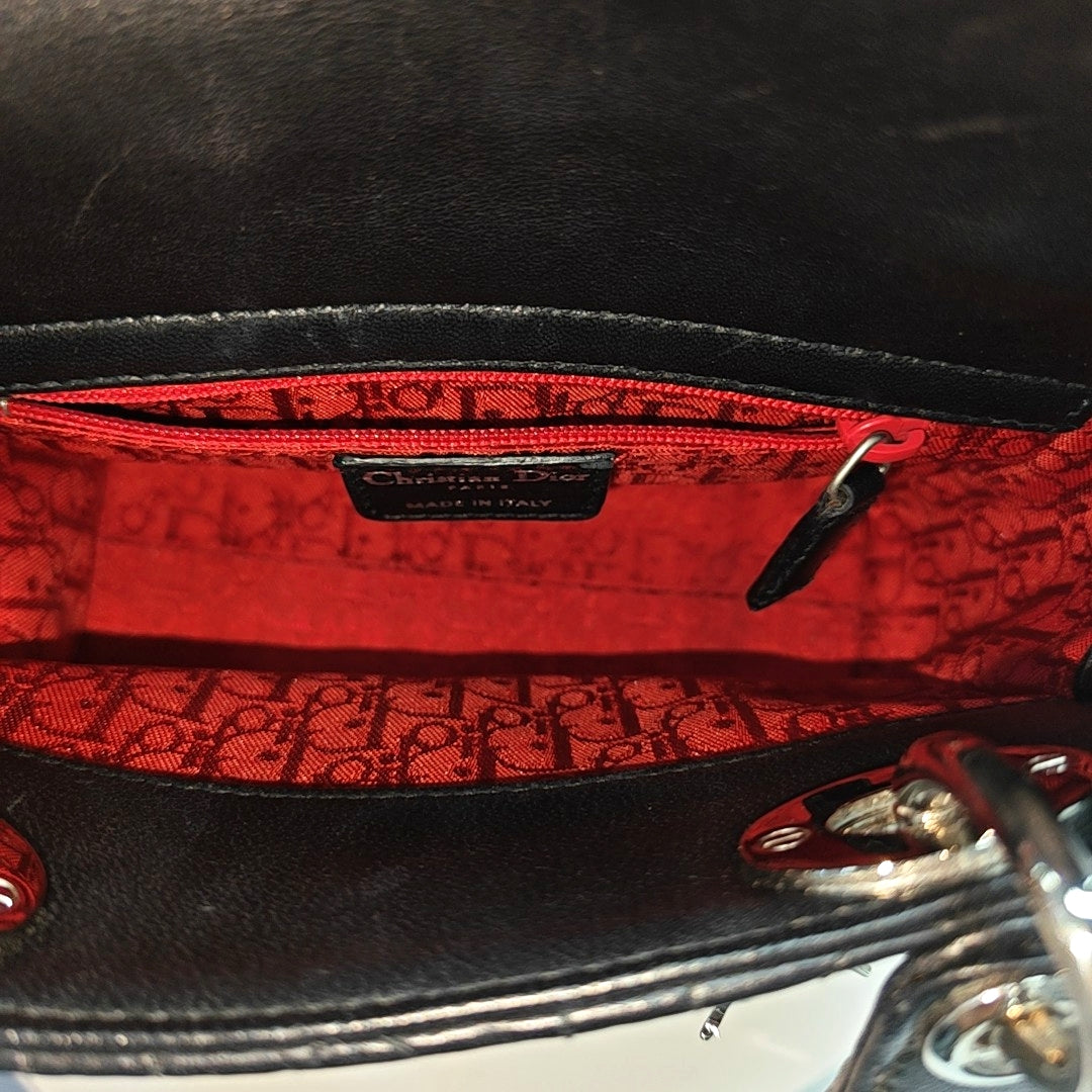 Lady Dior Mini Cannage Lambskin Black