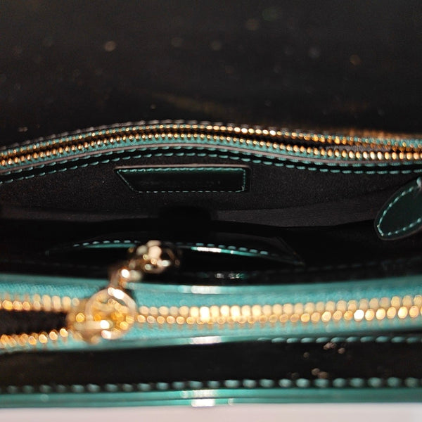 SERPENTI FOREVER Quilted Patent Leather Green