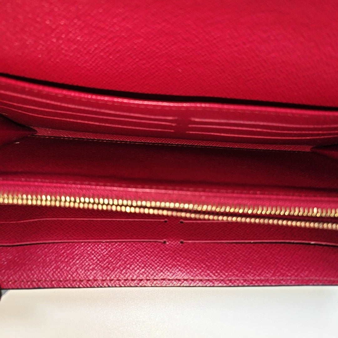 SARAH Monogram Coated Canvas Brown Wallet