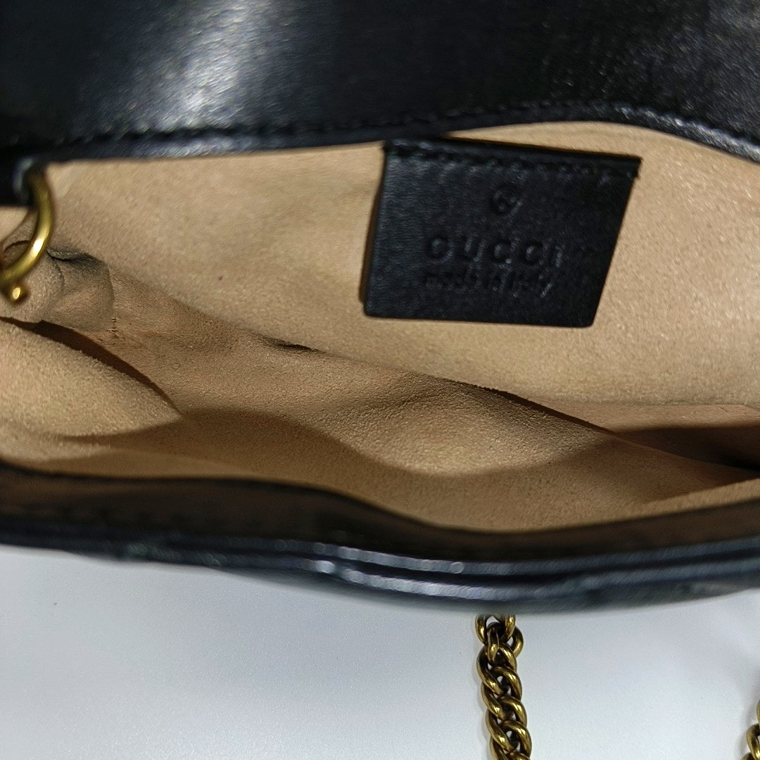 GG Marmont Mini Quilted Calfskin Black