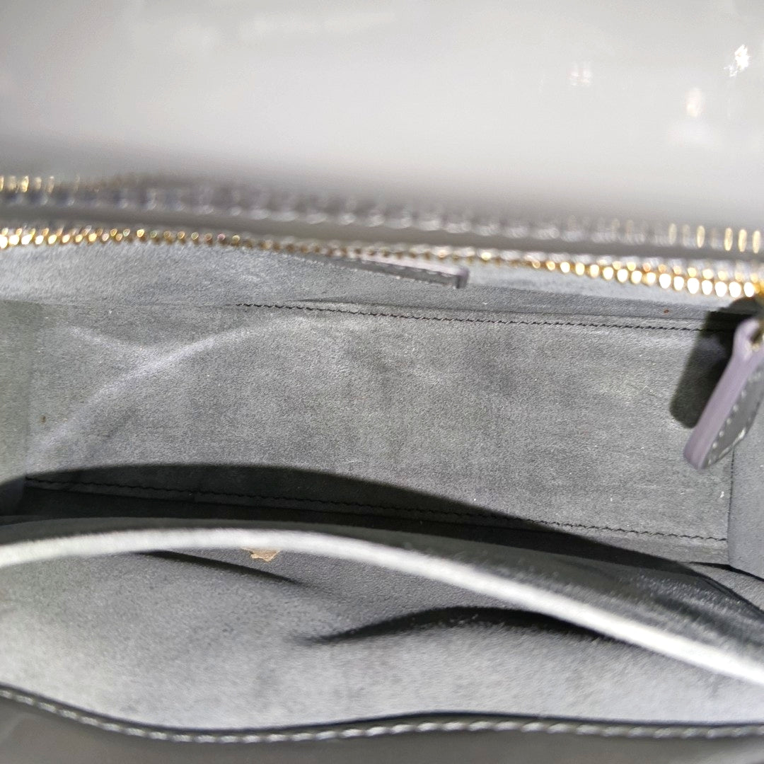 Lady Dior Small Cannage Patent Leather Gray