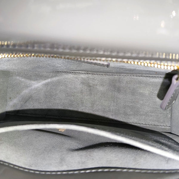Lady Dior Small Cannage Patent Leather Gray