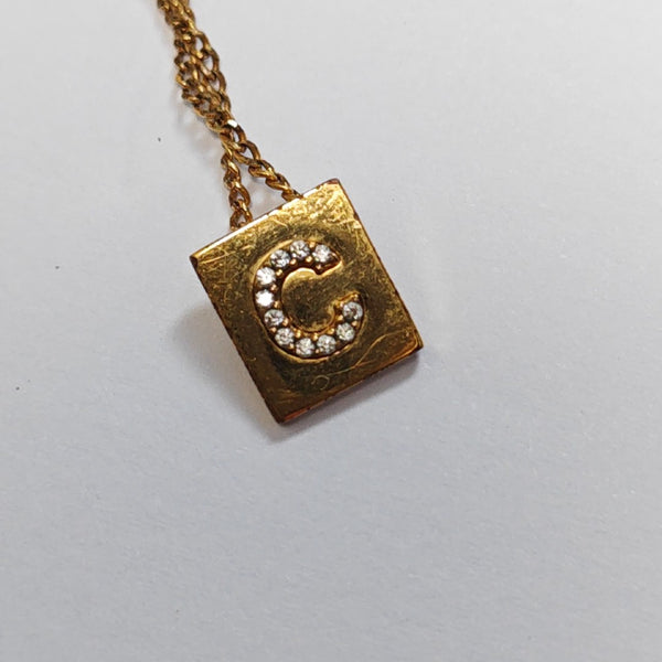 ALPHABET Crystal Gold Necklace