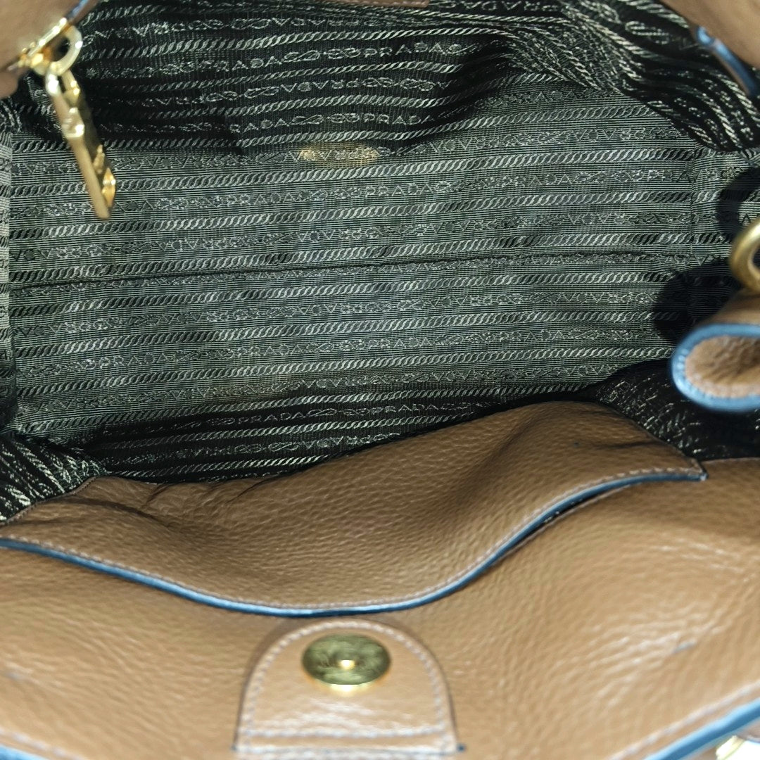 Calfskin Shoulder Bag Brown
