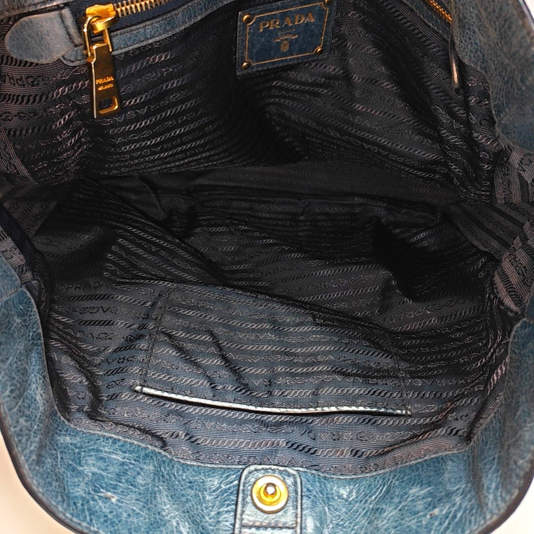 Calfskin Shoulder Bag Blue