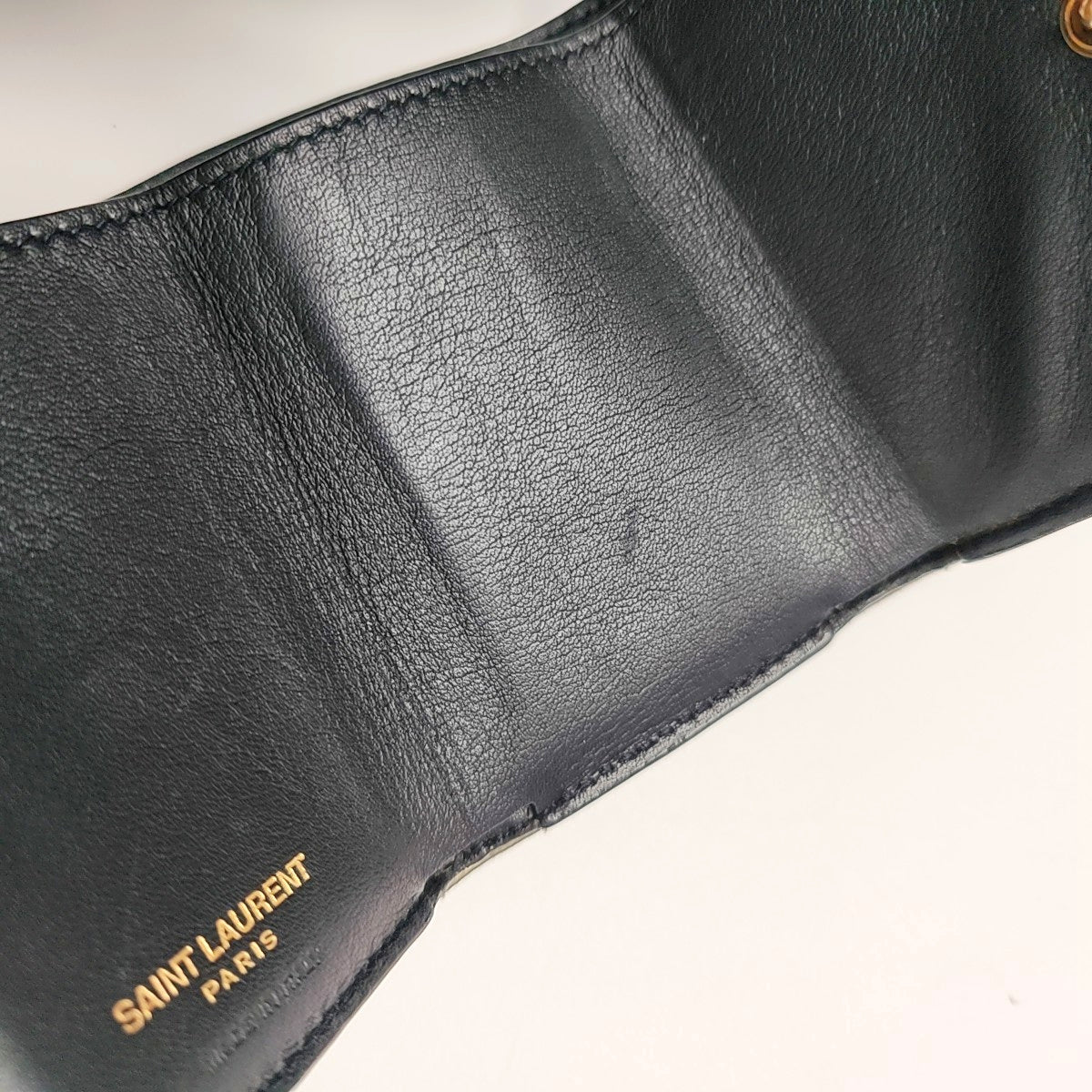 Chevron Calfskin Wallet Gray